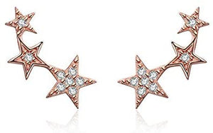 Sparkling CZ Stackable Star Stud Earrings