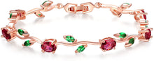 Load image into Gallery viewer, Rose Gold Color Leaf Chain &amp; Link Bracelet