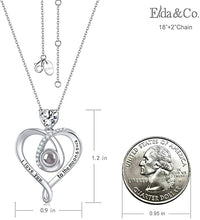 Load image into Gallery viewer, I Love You 100 Languages to the Moon and Back Sterling Diamond Necklace
