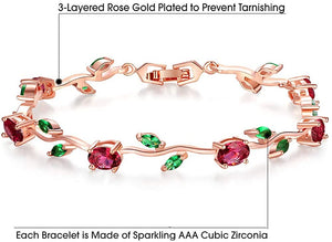 Rose Gold Color Leaf Chain & Link Bracelet