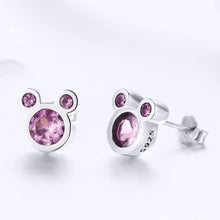 Load image into Gallery viewer, Mouse Stud Sterling Silver Earrings