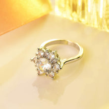Load image into Gallery viewer, Snowflake&quot; 18K White Gold-Plated Clear Cubic Zirconia Engagement Rings