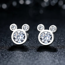 Load image into Gallery viewer, Mouse Stud Sterling Silver Earrings