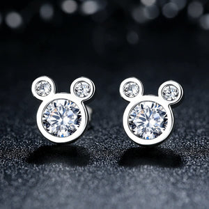 Mouse Stud Sterling Silver Earrings