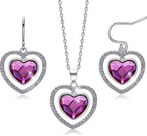 Pink Heart Necklace Set