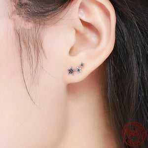 Sparkling CZ Stackable Star Stud Earrings