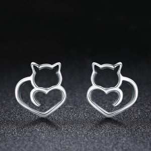 Cute Cat Small Stud Earrings