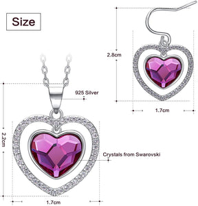 Pink Heart Necklace Set