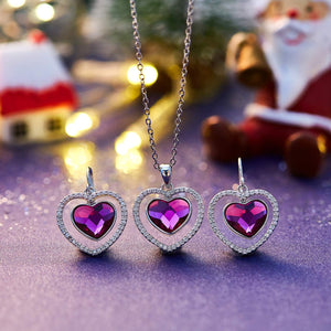 Pink Heart Necklace Set