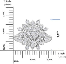 Load image into Gallery viewer, &quot;Snowflake&quot; 18K White Gold-Plated Clear Cubic Zirconia Necklace
