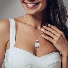 Load image into Gallery viewer, &quot;Snowflake&quot; 18K White Gold-Plated Clear Cubic Zirconia Necklace