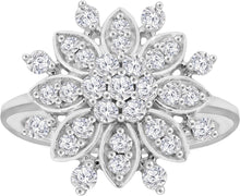 Load image into Gallery viewer, &quot;Snowflake&quot; 18K White Gold-Plated Clear Cubic Zirconia Earring
