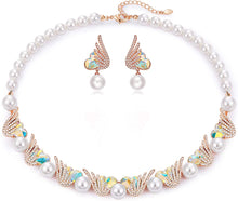 Load image into Gallery viewer, Pearls Rose Gold Necklace Set