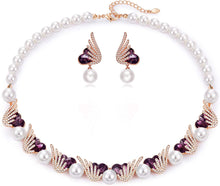 Load image into Gallery viewer, Pearls Rose Gold Necklace Set