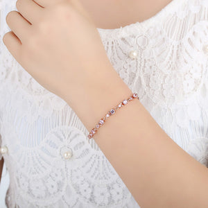 Sparkling Luxury Slender Rose Gold Plated Bracelet