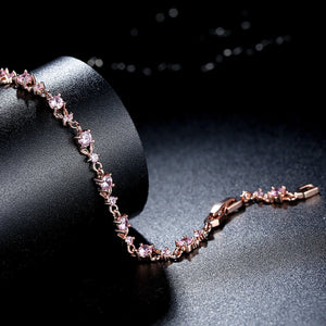 Sparkling Luxury Slender Rose Gold Plated Bracelet