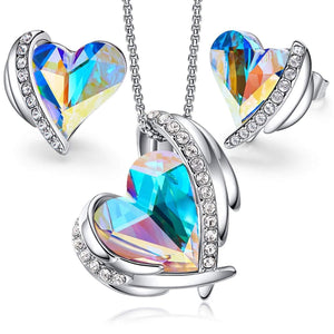 Rose Gold Heart Necklace Set
