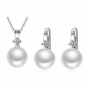 Elegant Shell Pearl Pendant Necklace Set