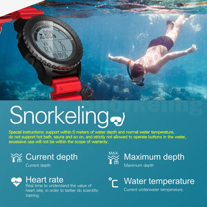 Diving watch, water depth, water pressure, water temperature measurement, air pressure / temperature / height chart