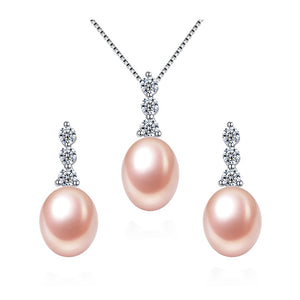 Classic Shell Pearl Pendant Necklace Set