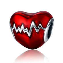 Load image into Gallery viewer, Love Heart ECG &amp; Red Enamel Beads