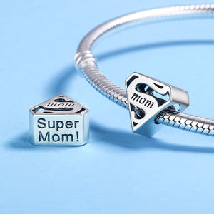Super Mom Mother Engrave Beads
