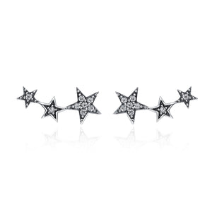 Sparkling CZ Stackable Star Stud Earrings