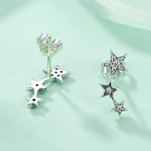 Sparkling CZ Stackable Star Stud Earrings