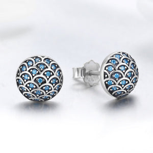 Legend Of The Sea Clear CZ Small Stud Earrings