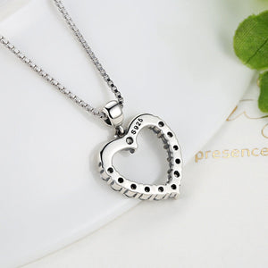 Sparkling Crafted Open Heart Love Pendant Necklace