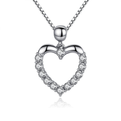 Sparkling Crafted Open Heart Love Pendant Necklace