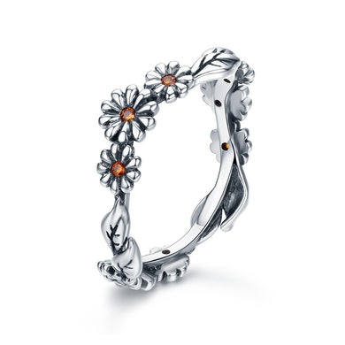 Twisted Daisy Flower Finger Rings